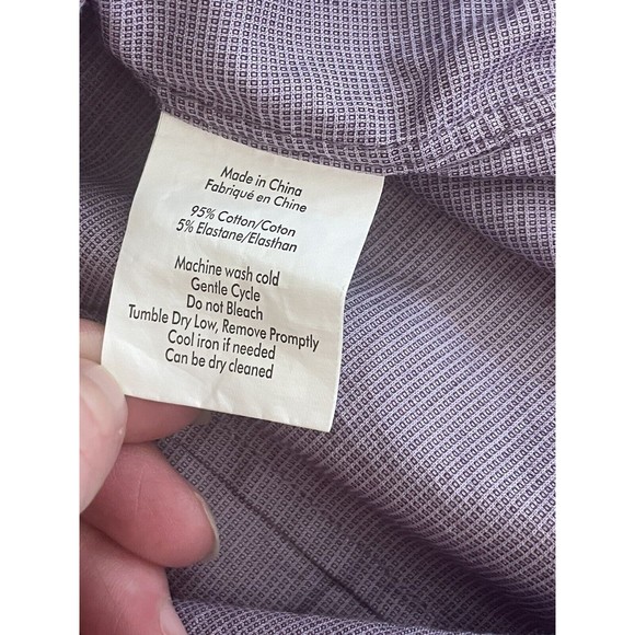 John Varvatos Slim Fit Button Down Lilac Size 16.5 34/35 Men’s Long Sleeve - Picture 10 of 10